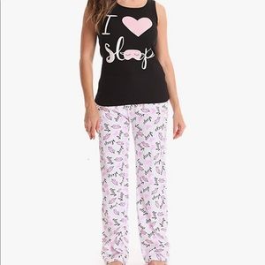 100% cotton pajama set pants and tank top